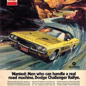 Vintage 1972 Dodge Challenger Rallye Print Ad PA717